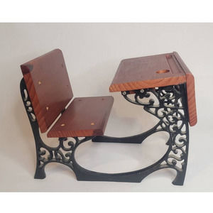 Doll Size School Desk Wood and Cast Iron